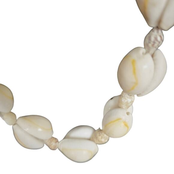 Hawaiian Cowrie Sea Shell Necklace 16" Boho Clapless Long Beachy 90s Conch 3pc - Picture 4 of 12